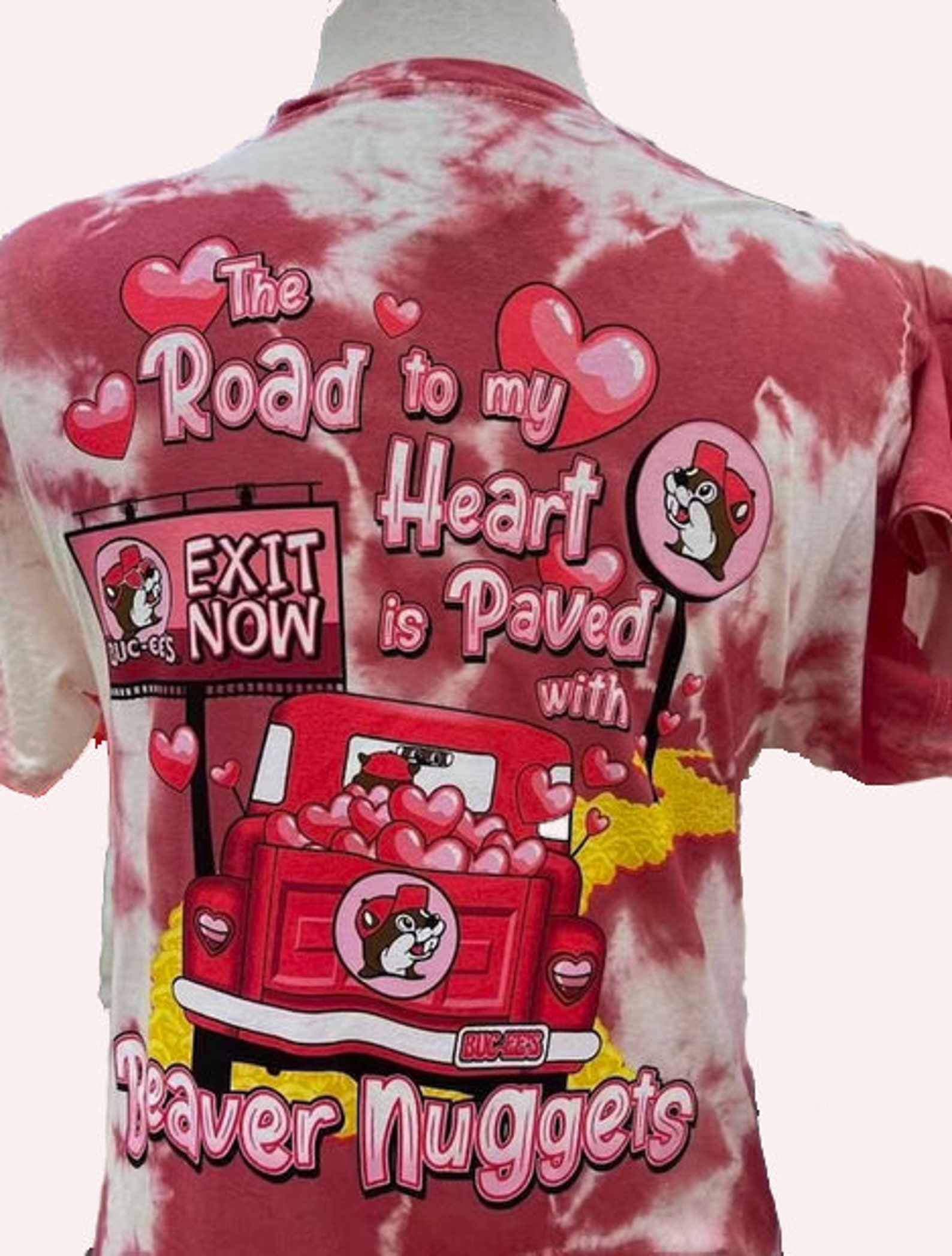 Bucee's Red Tie Dye Tshirt valentine's Etsy