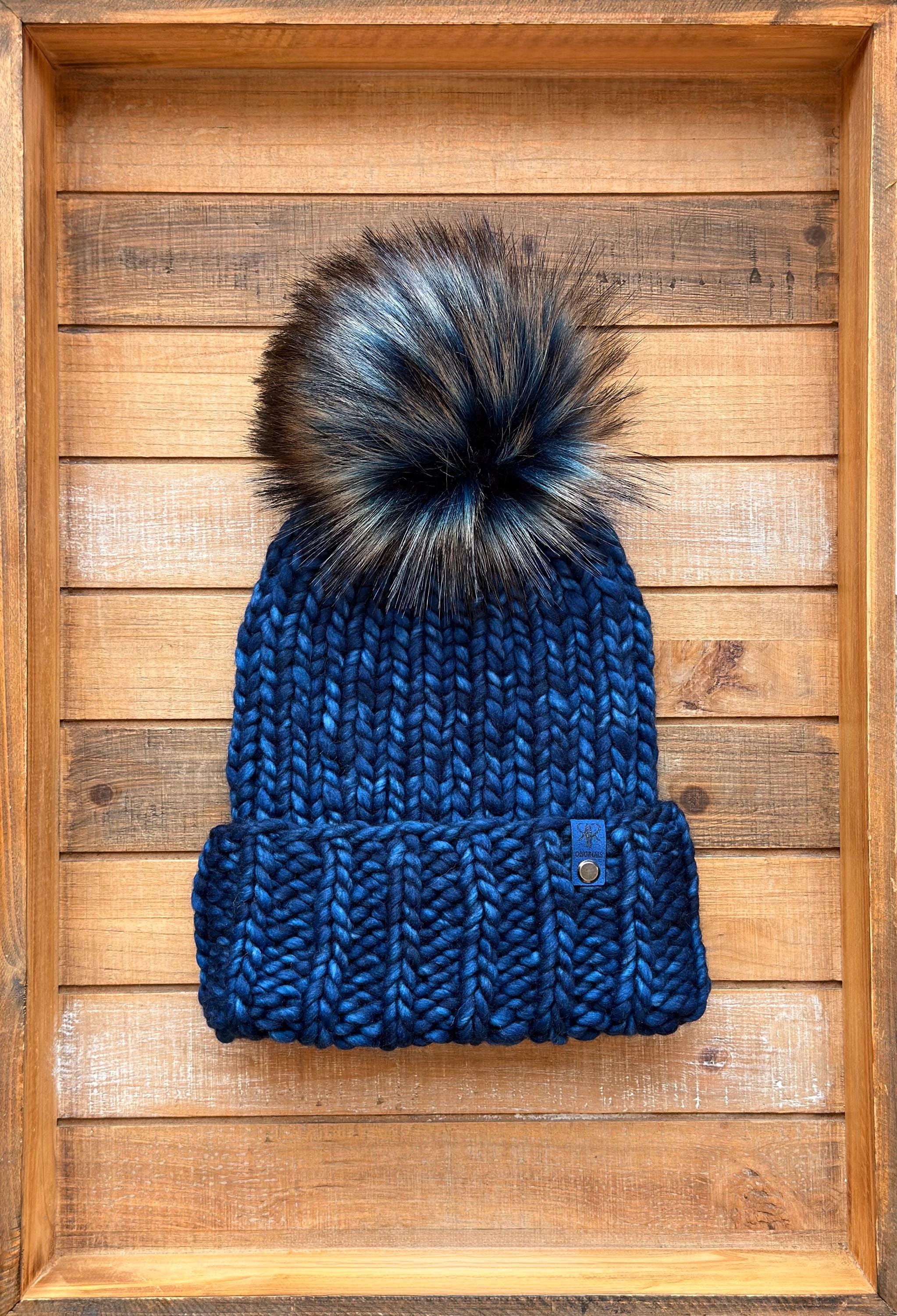 Navy Knit Hat Women Beanie - Etsy display picture 1