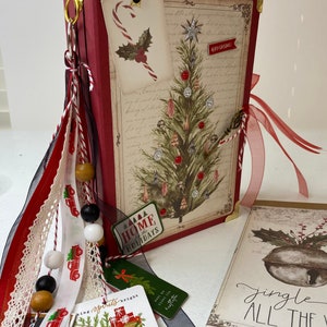 Christmas Junk Journal, Handmade Memory Keeping, Gift for Her, Gift for Him, Ephemera Holder, Noel, Merry, Holiday Album, Christmas Book