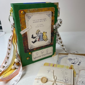 Winnie the Pooh Junk Journal, Handmade Scrapbook Journal, Little Golden Book, Gift for Her, Gift for Him, Note Daisy Co, YouTube video
