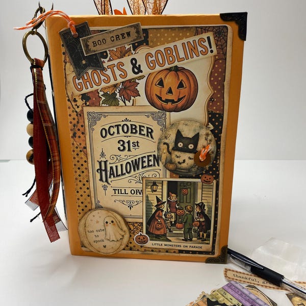 Halloween Junk Journal Cheerful Vintage Fall Notebook