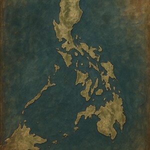 Mapa das Filipinas l Impressões de arte de parede com mapa estético l Fotografia de mapa | Mapa asiático | Mapa mundial