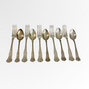 Antiek Victoriaans verzilverd serviesgoed - toegeschreven aan F.M.H. & Co, 'FM'-monogram, 10 stuks