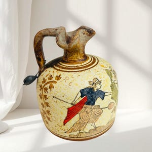 Ancient Greek Oinochoe Replica – Hand-Painted Museum Copy (500 B.C. Style)