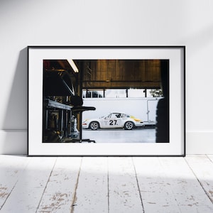 Porsche 911 Print – Classic Car Wall Art, Vintage Porsche Poster, Framed Auto Decor for Garage, Man Cave & Modern Apartment