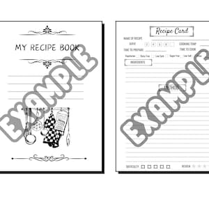 Recipe Card, Cookbook Template, Instant Download, Printable PDF