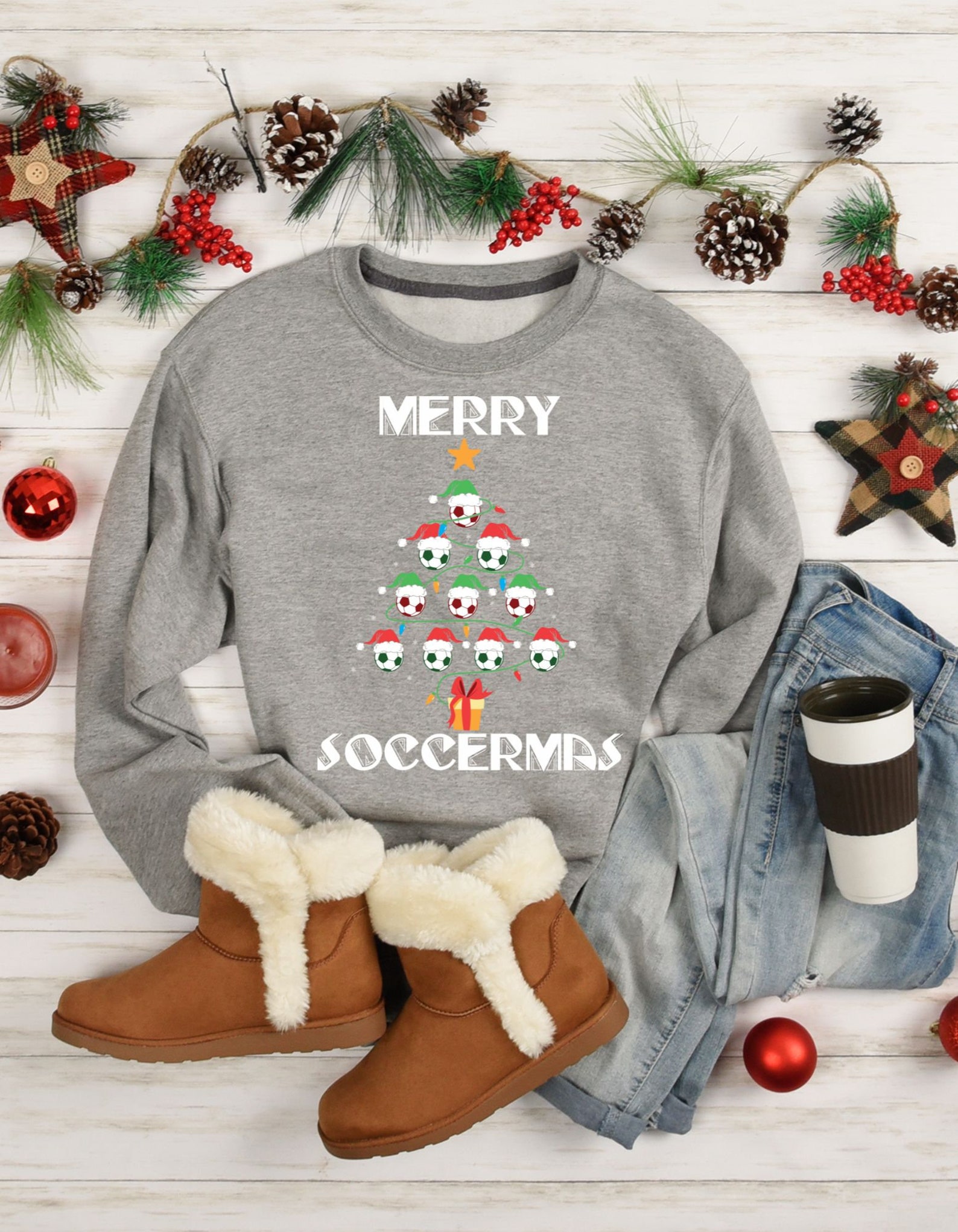 Soccer Christmas Tree PNG, Soccer Lover Xmas Tree , Soccer Christmas