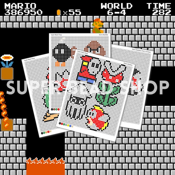 Super Mario Bros Baddies Perler Bead Patterns