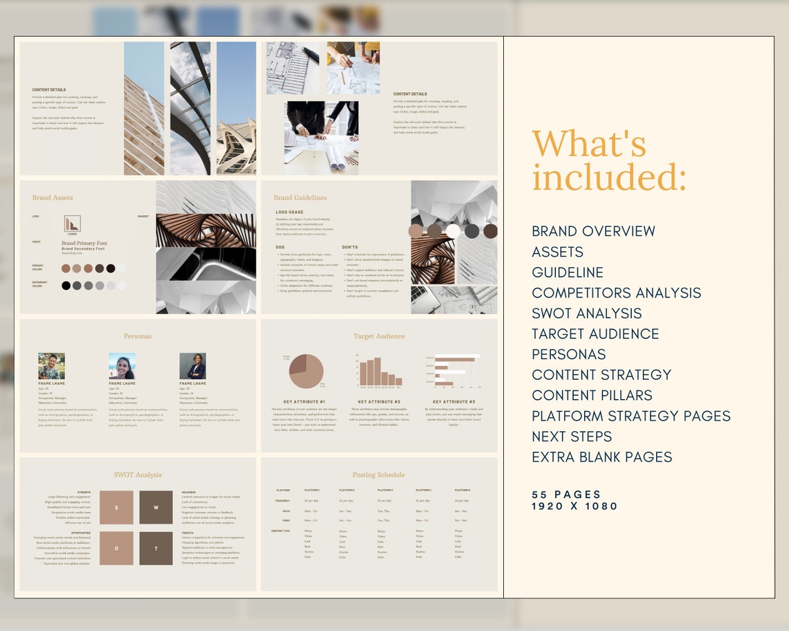 Social Media Strategy Template Designed in Canva Social Etsy