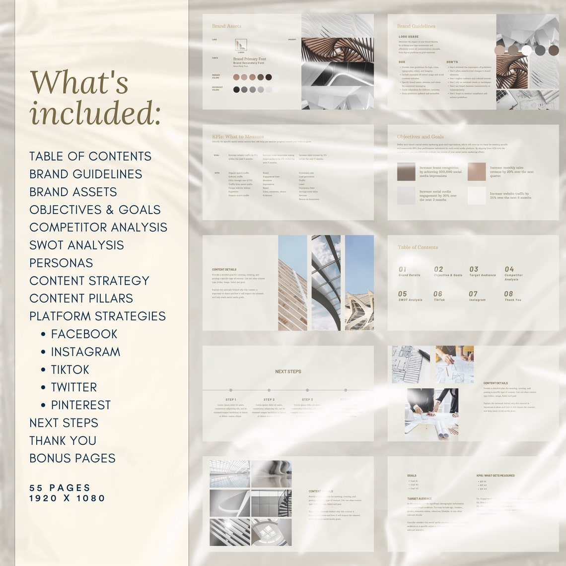 Social Media Strategy Template Designed in Canva Social Etsy