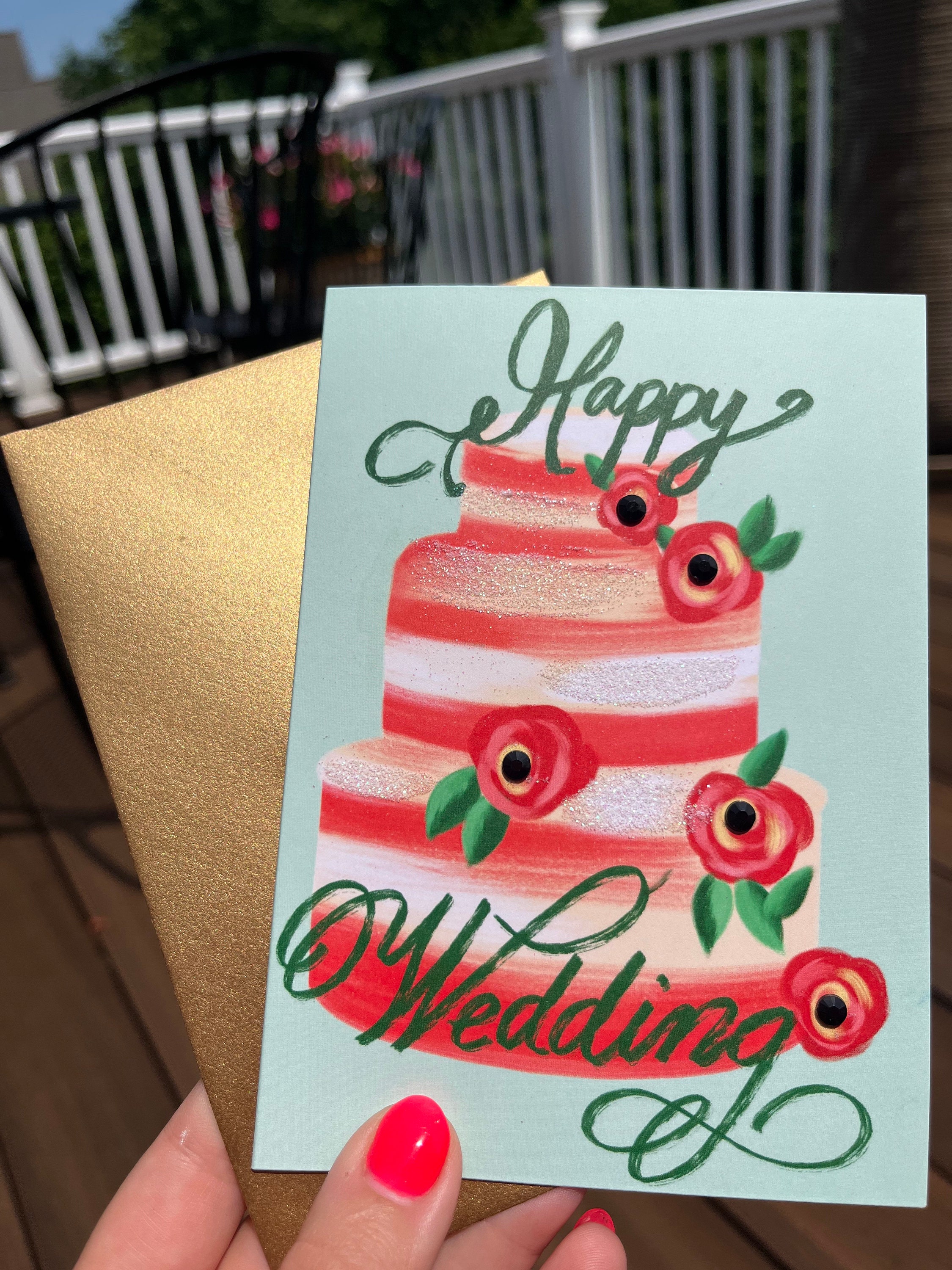 Happy Wedding Cake - Etsy