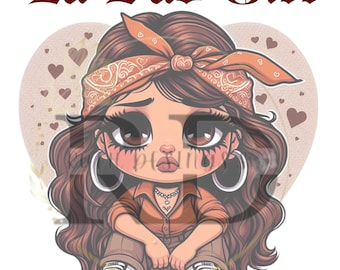 La Sad Girl Chicano PNG