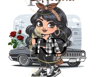 Chicana Mom Loteria PNG: Sublimation Iron On Print (Digital Download)