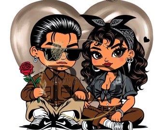 Chicano Valentines Day Design, Superman PNG, DTF Download