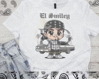 El Smiley  Chicano designs Style PNG Digital File , Sublimation, Dtf, UVDFT