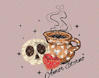 Amor Eterno A La Mexica design Style PNG Digital File , Sublimation, Dtf, UVDFT