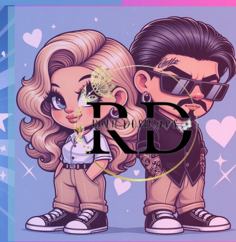 Chicano Love Couple Designs Style Design Cute Couples for Valentines Etsy