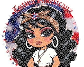 Latina Americana designs 4th of July Style PNG Digital File , Sublimation, Dtf, UVDFT, DFT