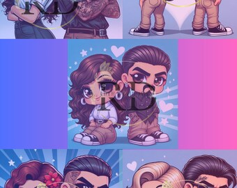 Chicano Love Couple Designs, Cute Valentine's (Digital Download)