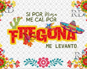 Tough Latina Fregona Design, Sublimation PNG, DTF, UVDFT (Digital File)