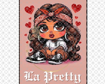 Lotería Chicana PNG, La Pretty Girl Sublimation Design (Digital Download)