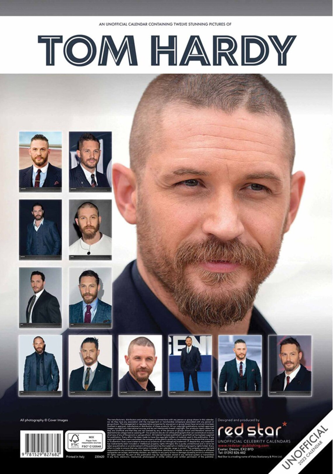Tom Hardy Calendar 2023 42 X 29 X 0.6 Cm Etsy