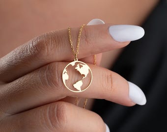 Globe Necklace, World Traveller Gift, Wanderlust Necklace