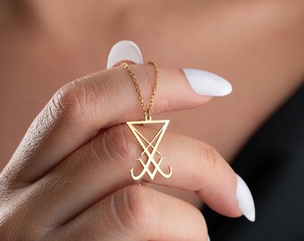 Sigil of Lucifer Necklace, Occult Jewellery, Seal of Satan Pendant