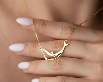 Dolphin Necklace, Ocean Lover Gift, Sea Life Jewellery