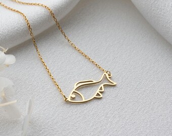Pisces Necklace, Dainty Fish Pendant, Zodiac Birthday Gift
