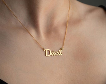 Spanish Name Necklace, Sterling Silver Necklace in Spanish