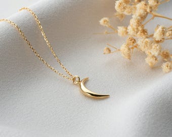 Crescent Moon Necklace, Dainty Celestial Jewellery, Witchy Gift