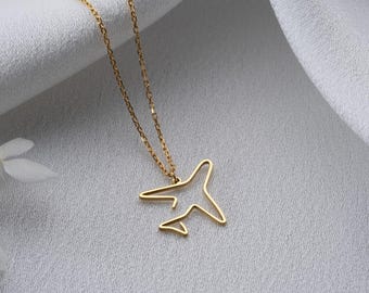 Aeroplane Necklace, Travel Gift for Her, Wanderlust Pendant