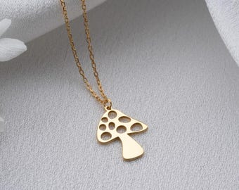 Mushroom Necklace, Cottagecore Jewellery, Toadstool Pendant