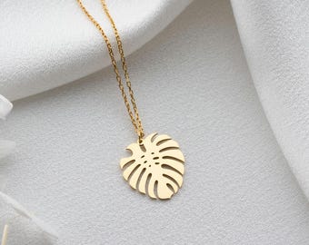 Monstera Necklace, Plant Mum Gift, Botanical Jewellery