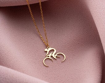Cyclist Necklace, Cycling Gift for Her, Road Bike Pendant