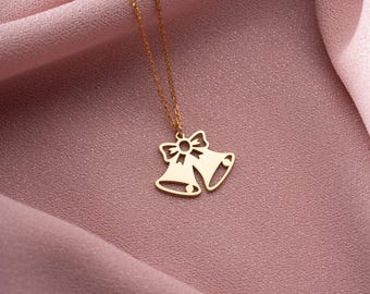 Christmas Bells Necklace, Festive Jewellery, Christmas Gift for Her