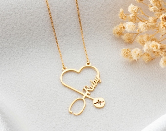 Personalised Stethoscope Necklace, Nurse Gift, Doctor Gift