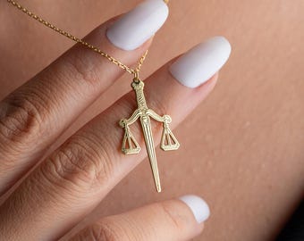 Scales of Justice Necklace, Lawyer Gift, Law Student Gift