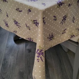Lavender Tablecloth: Handmade French Country Cotton-Linen
