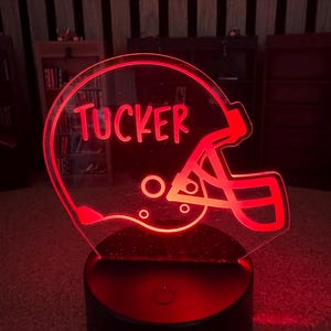 Personalized Football LED Night Light, Custom Name and Jersey Number, Acrylic Sports Lamp, Boys Bedroom Decor, Nursery Gift, Kids Nightlight