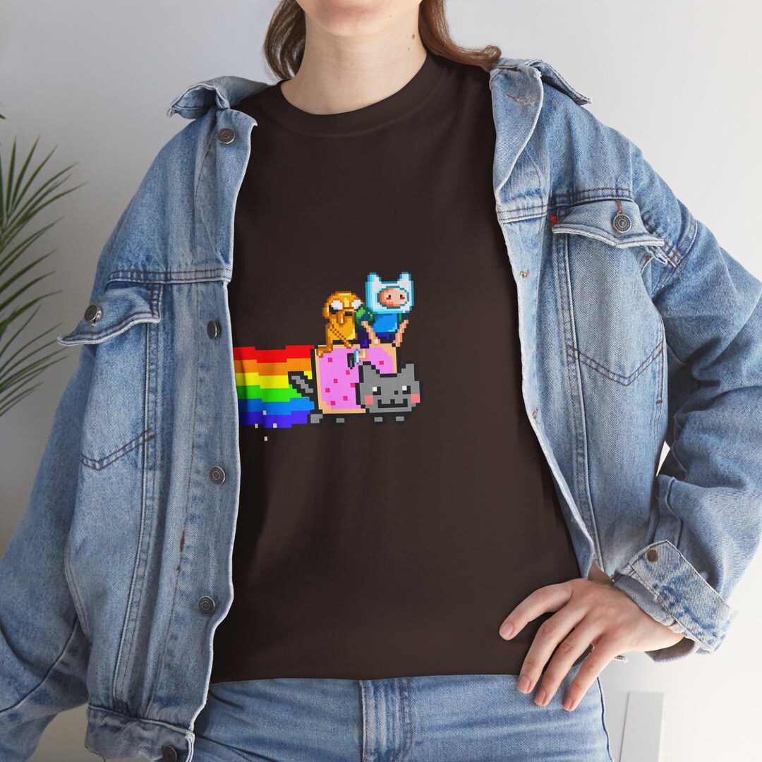 Adventure Time Nyan Cat T-shirt: Pixel Art Gamer Tee - Etsy New