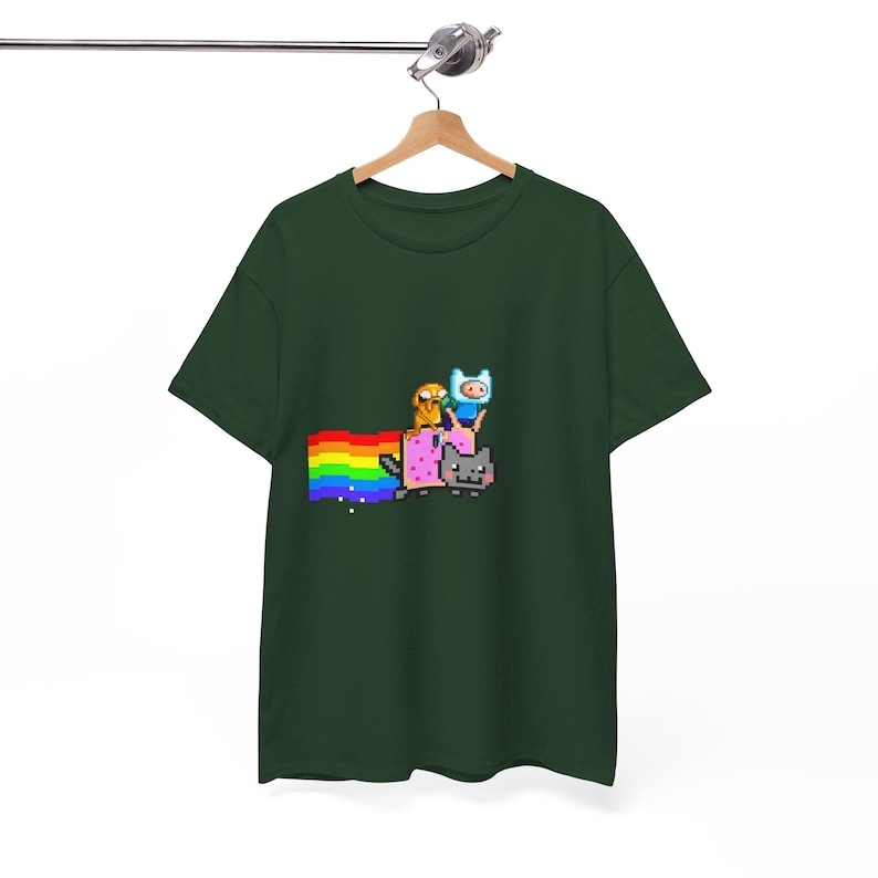 Adventure Time Nyan Cat T-Shirt: Pixel Art Gamer Tee image 6