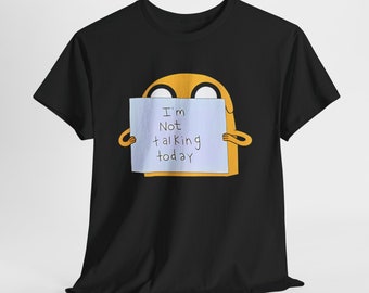 Camiseta de Jake de Hora de Aventuras: "Hoy no hablo" con la caricatura irónica