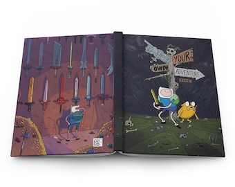 Adventure Time Colorful Journal - Cartoon Hardcove Art, Personalized Gift