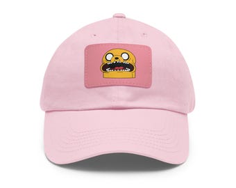 Adventure Time Hat with Leather Patch Dad Baseball Cap: Cartoon Design Art Gift