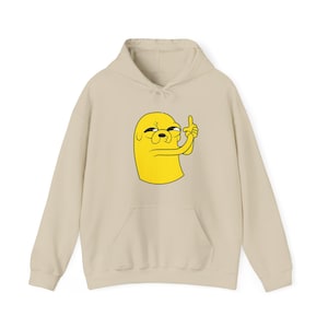 Adventure Time Jake Funny Hoodie, Finger Gun Inspired Cartoon Network Hooded Sweatshirt, Cute Customized Cozy Gifts, Comfy Unisex Sweaters