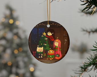 Adventure Time Christmas Ornament: Cartoon Ceramic Holiday Decors Gift