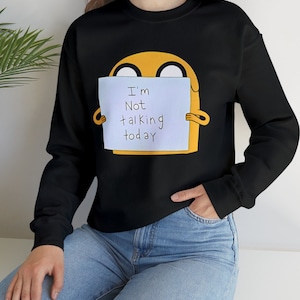 Sudadera con cuello redondo de Jake, divertida sudadera con capucha de Hora de aventuras, regalo para amantes de los dibujos animados, regalos de diseño personalizado, para amantes de las parodias lindas y divertidas.
