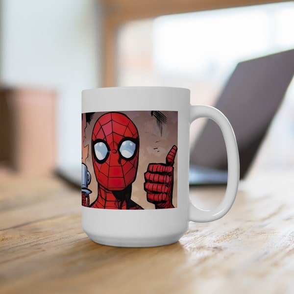 Spiderman coffee mug/cartoon design mug/spiderman cup/spiderman comics mug/gift for spiderman lover/tobey,tom,andrew/peter parker cup design